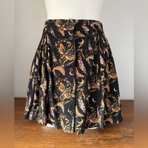 Disturbia Black Botanical Moth Skirt